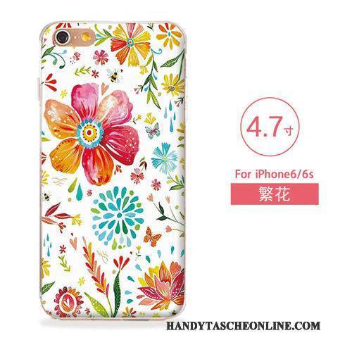 Hülle iPhone 6/6s Weiche Blau Neu, Case iPhone 6/6s Silikon Blumen Handyhüllen