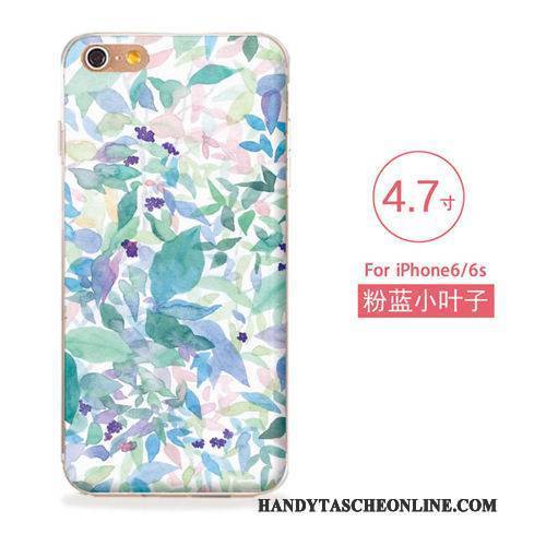 Hülle iPhone 6/6s Weiche Blau Neu, Case iPhone 6/6s Silikon Blumen Handyhüllen