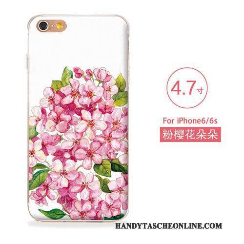 Hülle iPhone 6/6s Weiche Blau Neu, Case iPhone 6/6s Silikon Blumen Handyhüllen