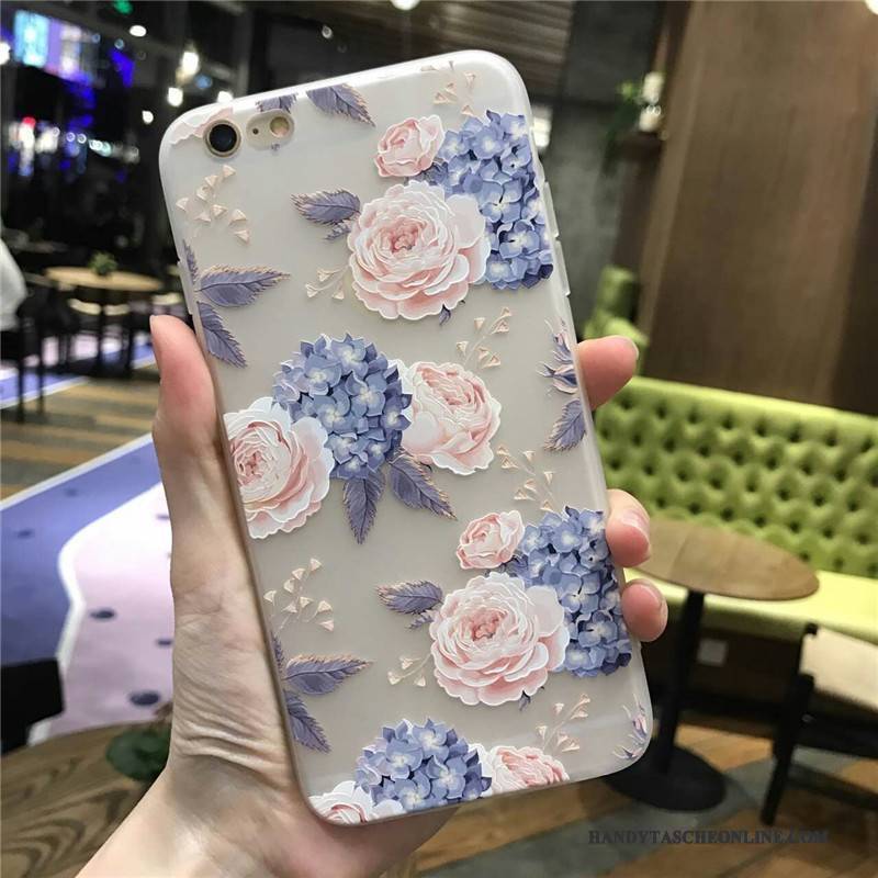 Hülle iPhone 6/6s Weiche Blumen Blau, Case iPhone 6/6s Schutz Rose Handyhüllen