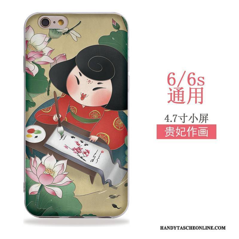 Hülle iPhone 6/6s Weiche Hängende Verzierungen Wind, Case iPhone 6/6s Farbe Chinesische Art Handyhüllen