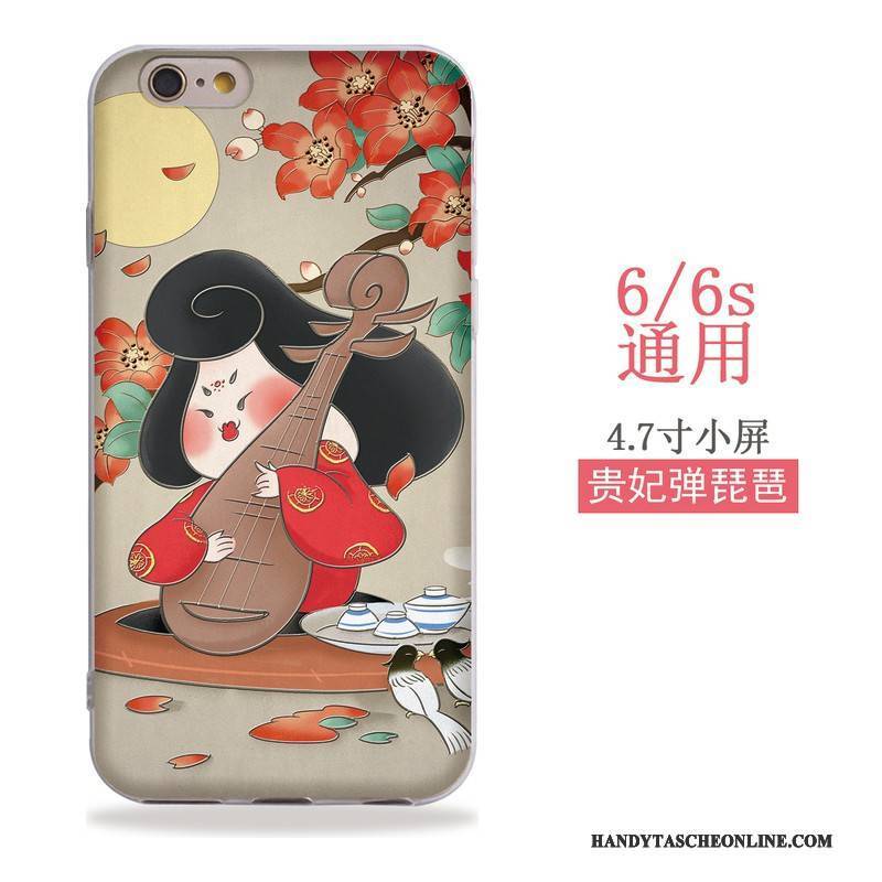 Hülle iPhone 6/6s Weiche Hängende Verzierungen Wind, Case iPhone 6/6s Farbe Chinesische Art Handyhüllen