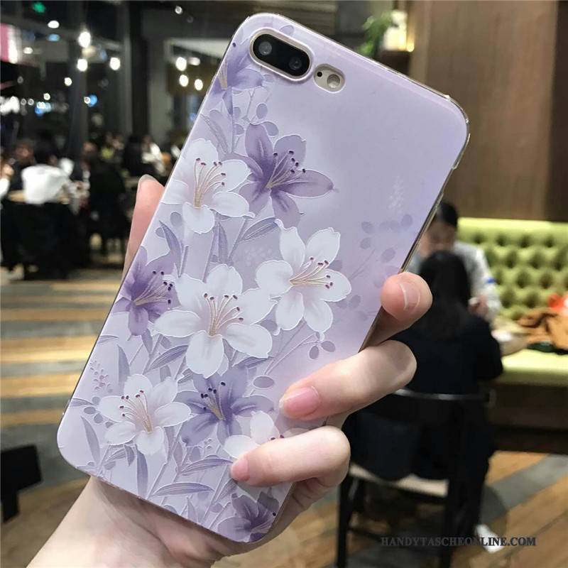 Hülle iPhone 6/6s Weiche Lila Handyhüllen, Case iPhone 6/6s Schutz Blumen Anti-sturz