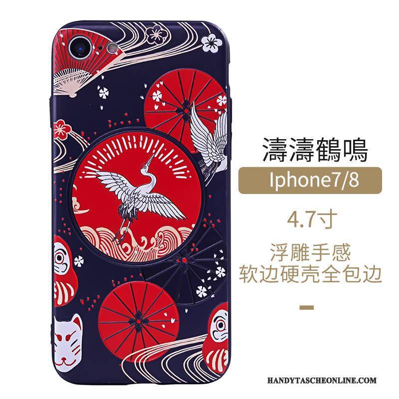 Hülle iPhone 7 Farbe Chinesische Art Wind, Case iPhone 7 Schutz Handyhüllen Kunst