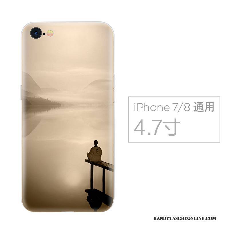 Hülle iPhone 7 Kreativ Chinesische Art Anti-sturz, Case iPhone 7 Silikon Handyhüllen Persönlichkeit