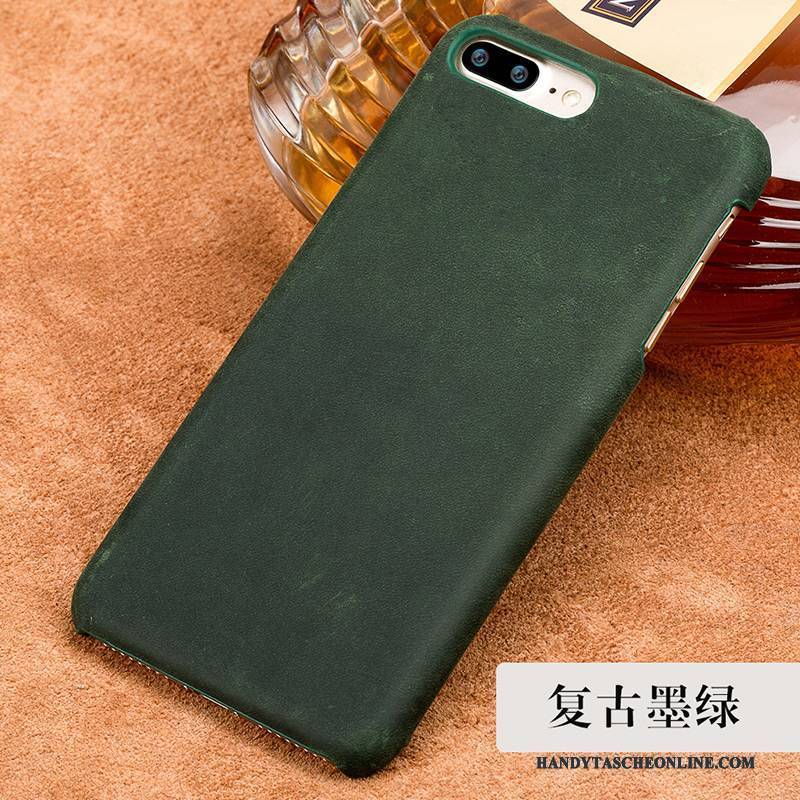 Hülle iPhone 7 Leder Kühlung Handyhüllen, Case iPhone 7 Lederhülle Kunst Grün