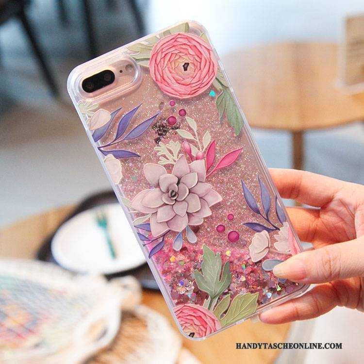 Hülle iPhone 7 Plus Farbe Blumen Pulver, Case iPhone 7 Plus Vogel Treibsand