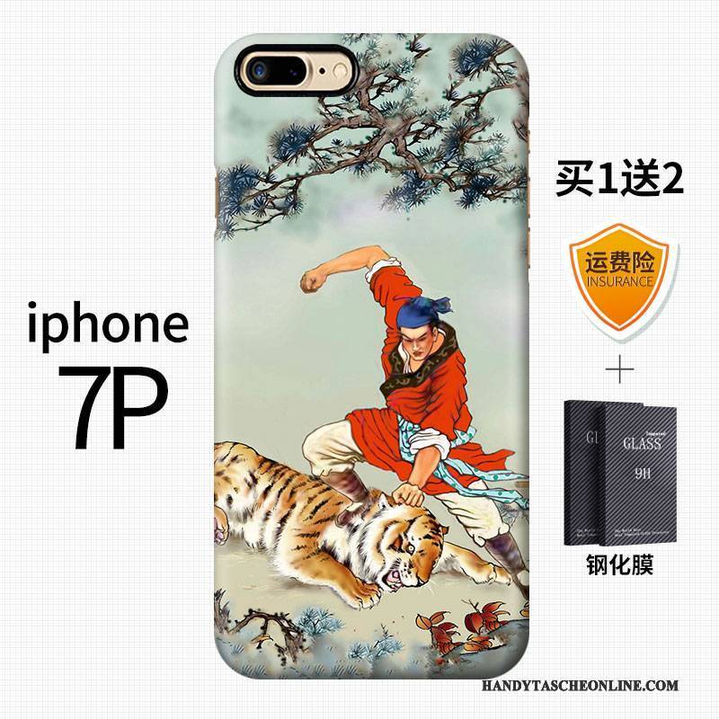 Hülle iPhone 7 Plus Farbe Kunst Wind, Case iPhone 7 Plus Kreativ Chinesische Art Schwer