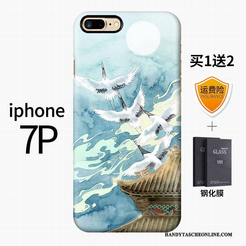 Hülle iPhone 7 Plus Farbe Kunst Wind, Case iPhone 7 Plus Kreativ Chinesische Art Schwer