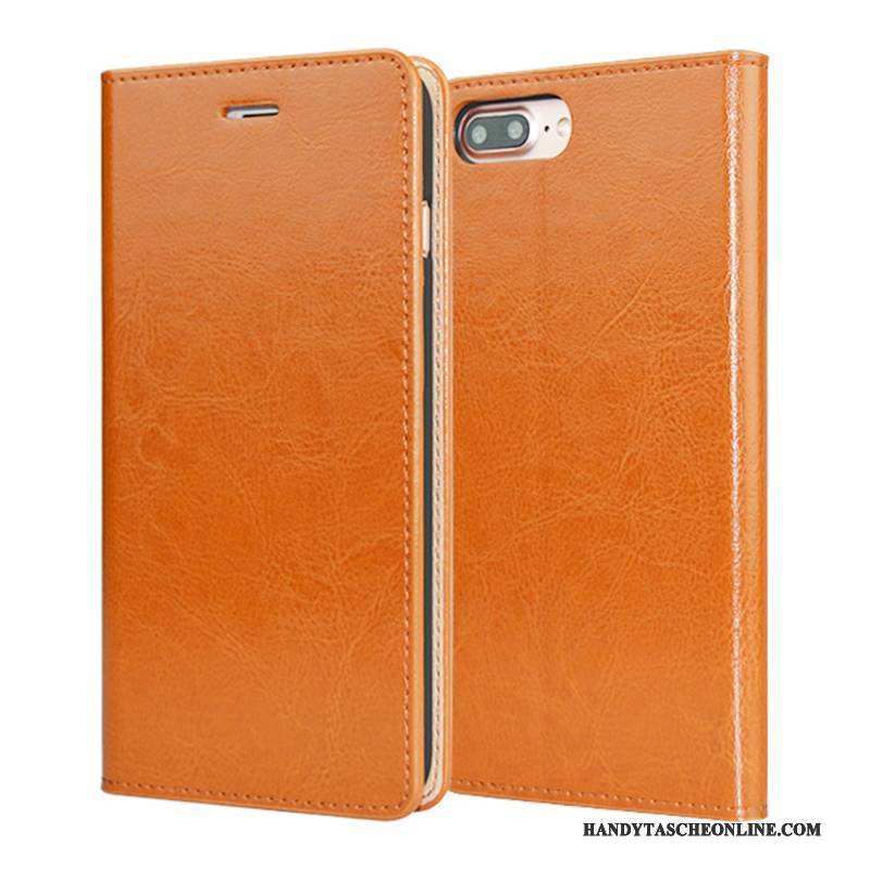 Hülle iPhone 7 Plus Folio Orange Anti-sturz, Case iPhone 7 Plus Taschen Business Qualität