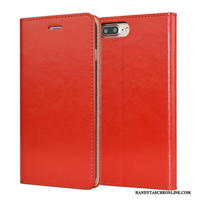 Hülle iPhone 7 Plus Folio Orange Anti-sturz, Case iPhone 7 Plus Taschen Business Qualität