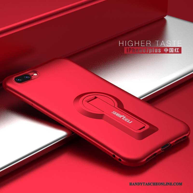 Hülle iPhone 7 Plus Halterung Rot Trend, Case iPhone 7 Plus Farbe Dünne Nubuck