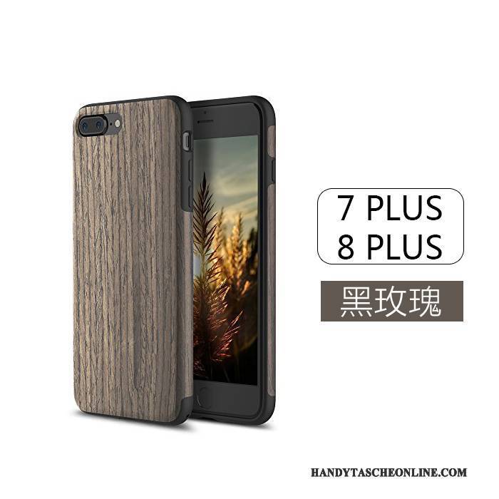 Hülle iPhone 7 Plus Holzmaserung Handyhüllen Anti-sturz, Case iPhone 7 Plus Taschen Neu