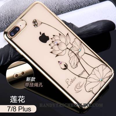 Hülle iPhone 7 Plus Kreativ Gold Persönlichkeit, Case iPhone 7 Plus Strass Handyhüllen Schwer