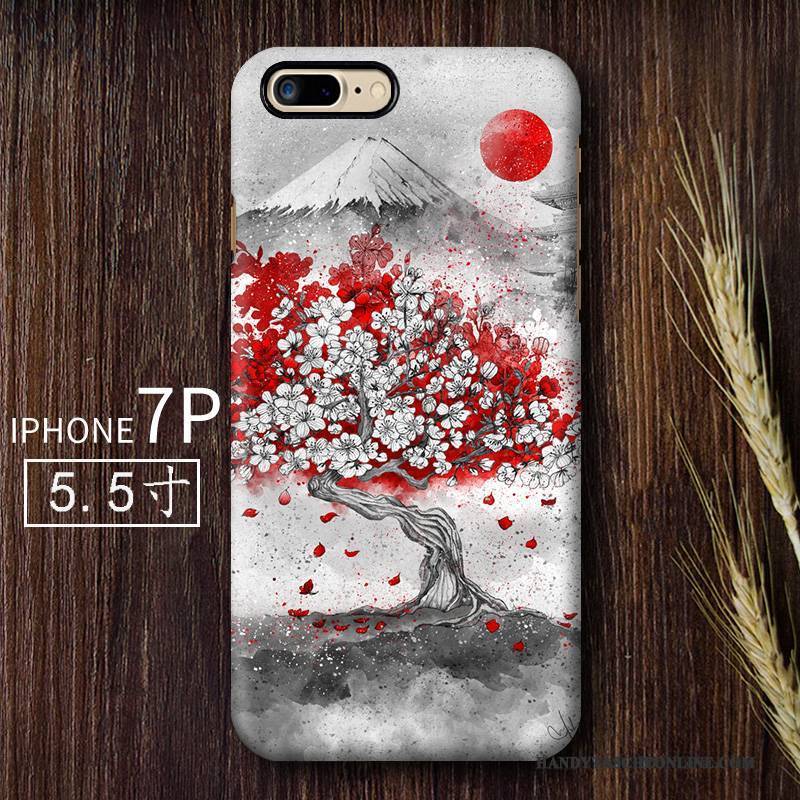 Hülle iPhone 7 Plus Kreativ Wind Schwer, Case iPhone 7 Plus Rot Kunst