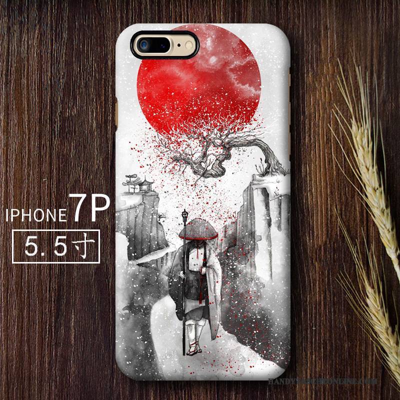 Hülle iPhone 7 Plus Kreativ Wind Schwer, Case iPhone 7 Plus Rot Kunst