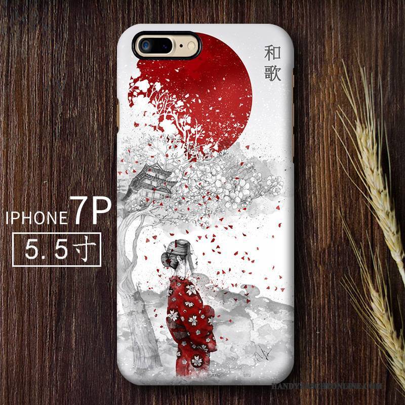 Hülle iPhone 7 Plus Kreativ Wind Schwer, Case iPhone 7 Plus Rot Kunst