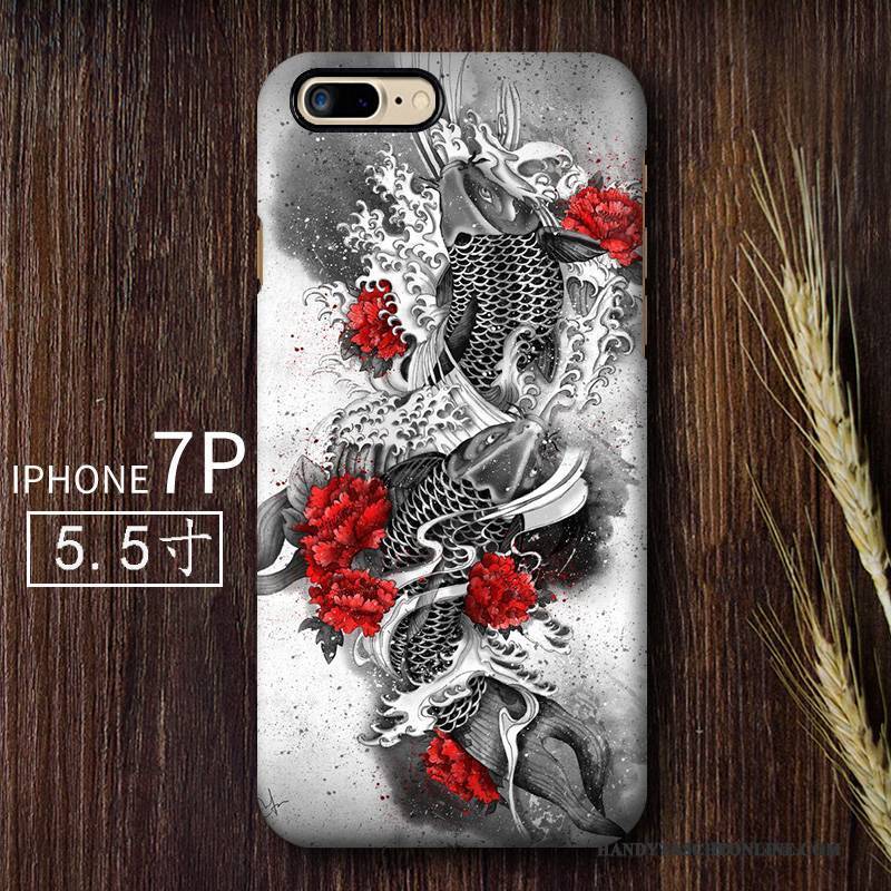 Hülle iPhone 7 Plus Kreativ Wind Schwer, Case iPhone 7 Plus Rot Kunst