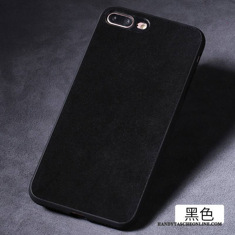 Hülle iPhone 7 Plus Leder Schwarz Handyhüllen, Case iPhone 7 Plus Taschen Anti-sturz Persönlichkeit