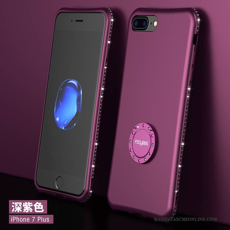 Hülle iPhone 7 Plus Metall Anti-sturz Handyhüllen, Case iPhone 7 Plus Schutz Rot Hintere Abdeckung