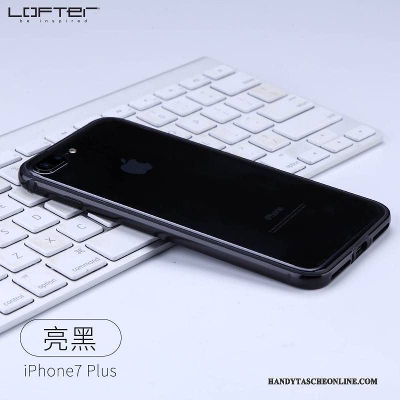 Hülle iPhone 7 Plus Metall Grenze Rot, Case iPhone 7 Plus Kreativ Handyhüllen