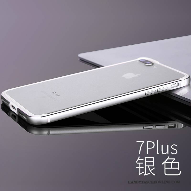 Hülle iPhone 7 Plus Metall Handyhüllen Anti-sturz, Case iPhone 7 Plus Luxus Grenze Schwarz