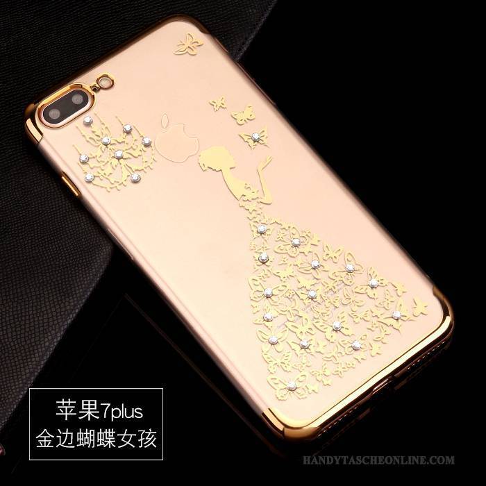 Hülle iPhone 7 Plus Schutz Anti-sturz Handyhüllen, Case iPhone 7 Plus Silikon Trend Gold