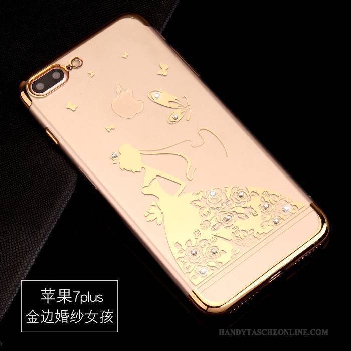 Hülle iPhone 7 Plus Schutz Anti-sturz Handyhüllen, Case iPhone 7 Plus Silikon Trend Gold