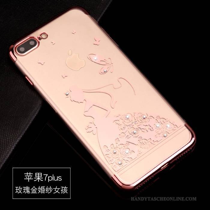 Hülle iPhone 7 Plus Schutz Anti-sturz Handyhüllen, Case iPhone 7 Plus Silikon Trend Gold