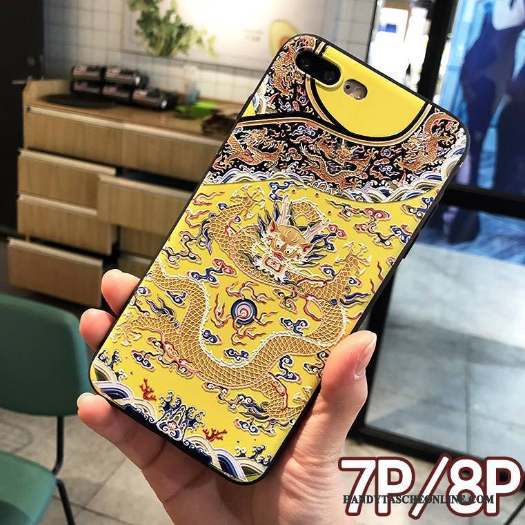 Hülle iPhone 7 Plus Schutz Anti-sturz Totem, Case iPhone 7 Plus Taschen Handyhüllen Schwarz