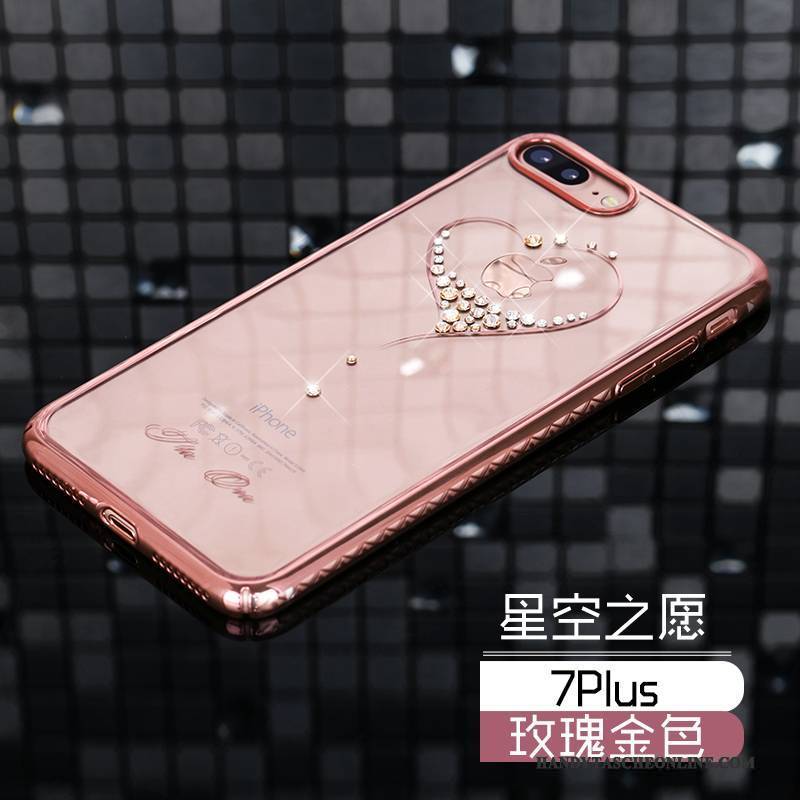 Hülle iPhone 7 Plus Schutz Handyhüllen Neu, Case iPhone 7 Plus Strass Schwer Rosa