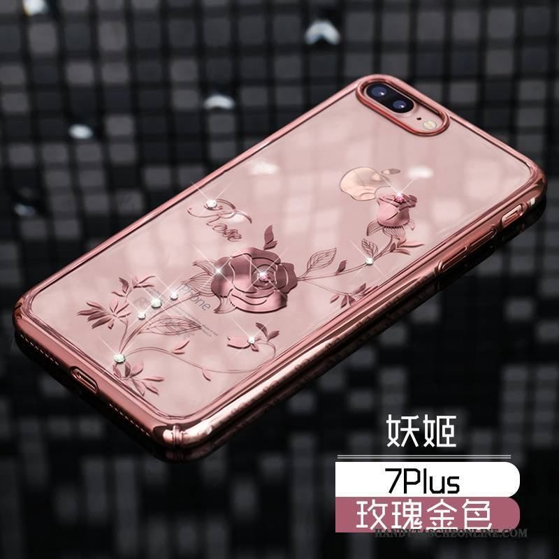 Hülle iPhone 7 Plus Schutz Handyhüllen Neu, Case iPhone 7 Plus Strass Schwer Rosa