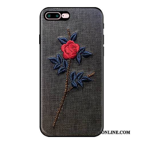 Hülle iPhone 7 Plus Taschen Blumen Weiß, Case iPhone 7 Plus Luxus Handyhüllen Elegant