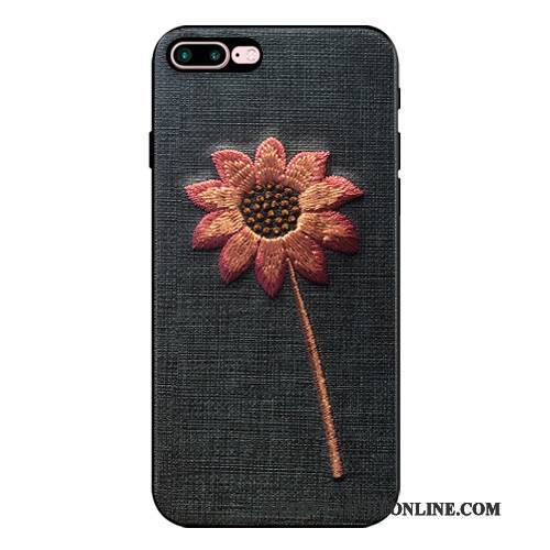 Hülle iPhone 7 Plus Taschen Blumen Weiß, Case iPhone 7 Plus Luxus Handyhüllen Elegant