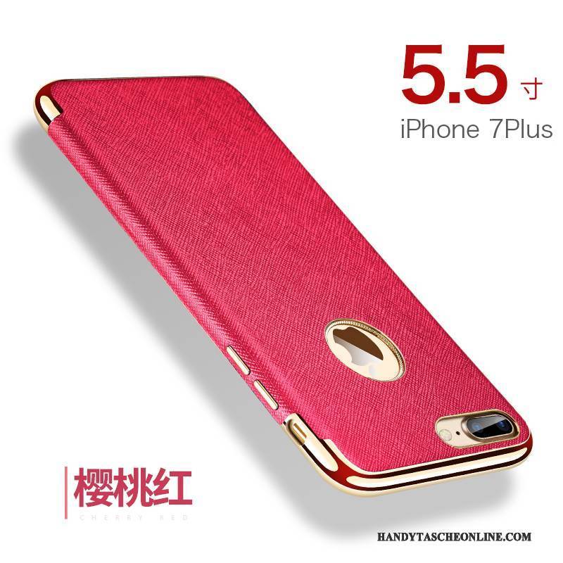 Hülle iPhone 7 Plus Taschen Rot Magnetismus, Case iPhone 7 Plus Schutz Handyhüllen Anti-sturz