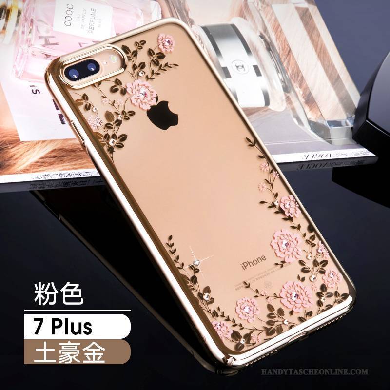 Hülle iPhone 7 Plus Taschen Trendmarke Anti-sturz, Case iPhone 7 Plus Strass Handyhüllen Gold