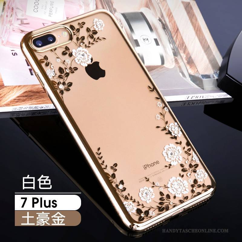 Hülle iPhone 7 Plus Taschen Trendmarke Anti-sturz, Case iPhone 7 Plus Strass Handyhüllen Gold