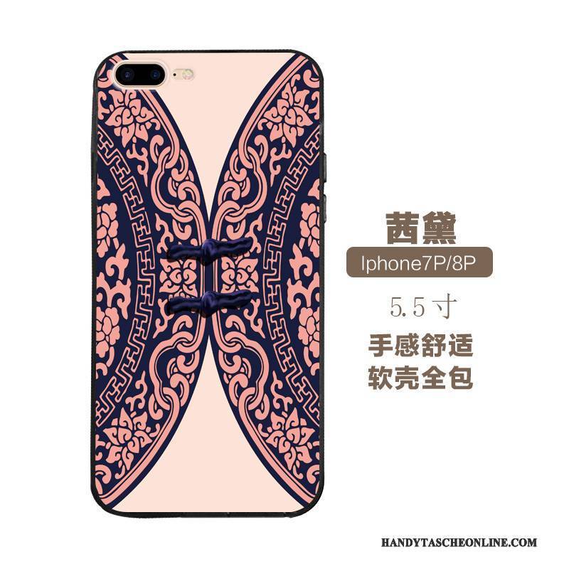 Hülle iPhone 7 Plus Weiche Ethnisch Kunst, Case iPhone 7 Plus Prägung Chinesische Art Handyhüllen