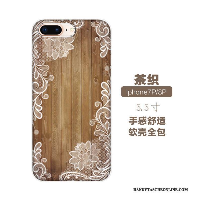 Hülle iPhone 7 Plus Weiche Ethnisch Kunst, Case iPhone 7 Plus Prägung Chinesische Art Handyhüllen