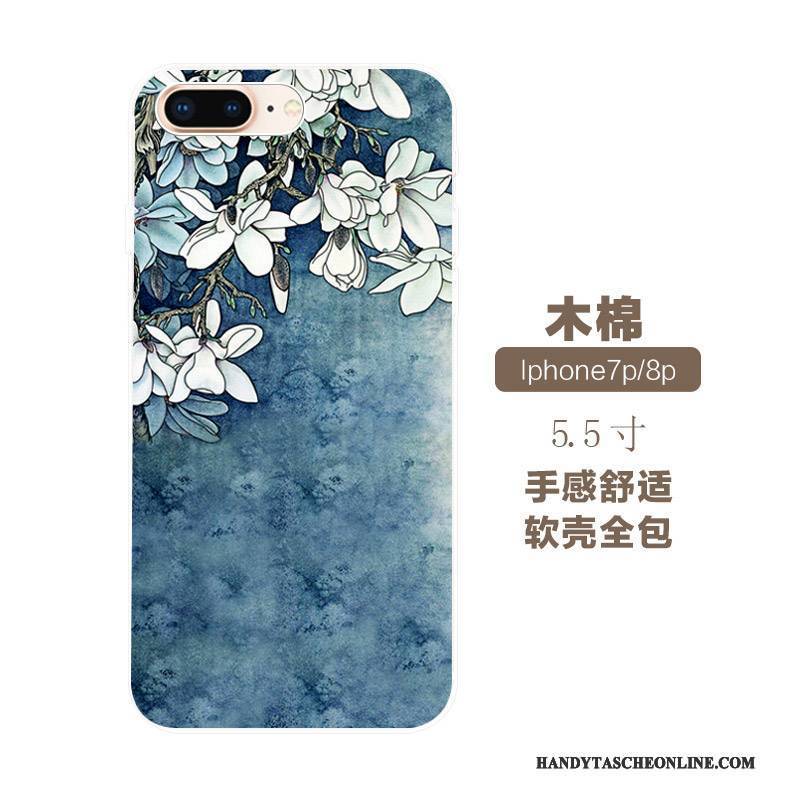 Hülle iPhone 7 Plus Weiche Ethnisch Kunst, Case iPhone 7 Plus Prägung Chinesische Art Handyhüllen