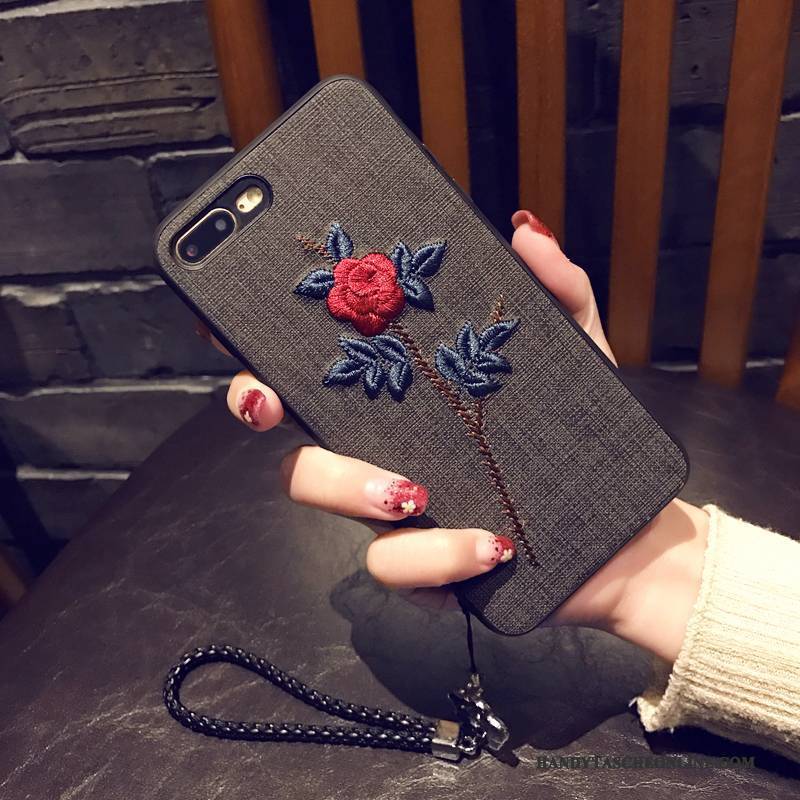 Hülle iPhone 7 Plus Weiche Handyhüllen Anti-sturz, Case iPhone 7 Plus Schutz Blumen Hängende Verzierungen