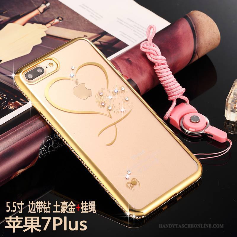 Hülle iPhone 7 Plus Weiche Handyhüllen Trend, Case iPhone 7 Plus Taschen Anti-sturz Gold