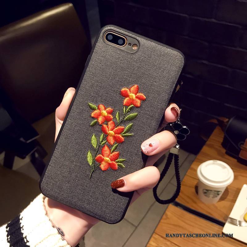 Hülle iPhone 7 Plus Weiche Kunst Blumen, Case iPhone 7 Plus Schutz Einfach Handyhüllen