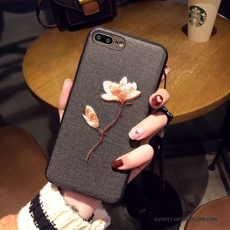 Hülle iPhone 7 Plus Weiche Kunst Blumen, Case iPhone 7 Plus Schutz Einfach Handyhüllen