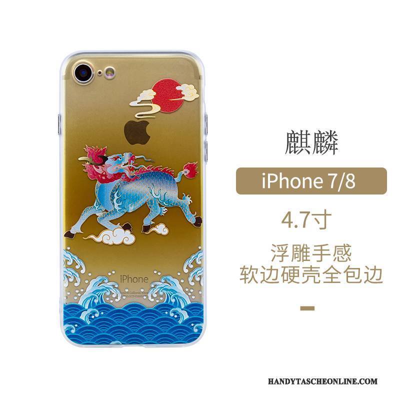 Hülle iPhone 7 Schutz Chinesische Art Anti-sturz, Case iPhone 7 Handyhüllen Kunst