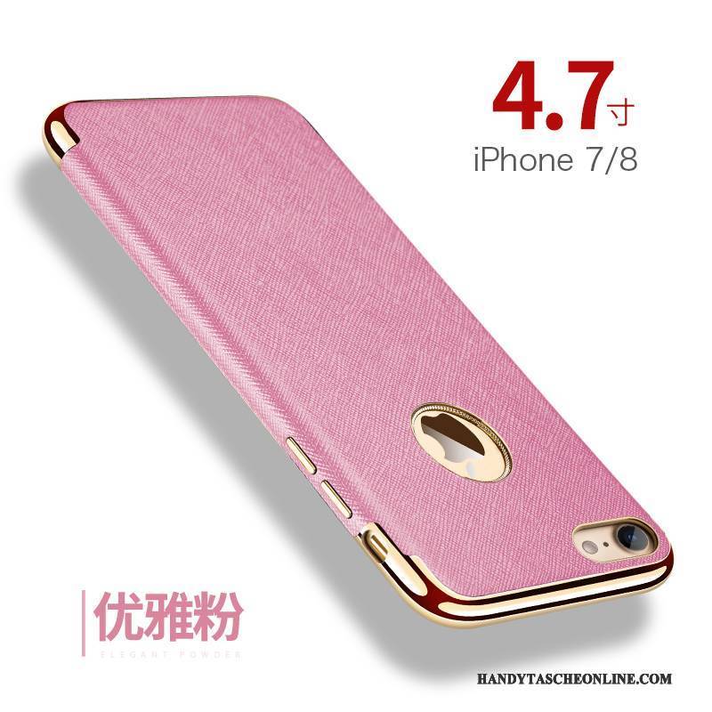 Hülle iPhone 7 Schutz Magnetismus Rosa, Case iPhone 7 Leder Trend Anti-sturz