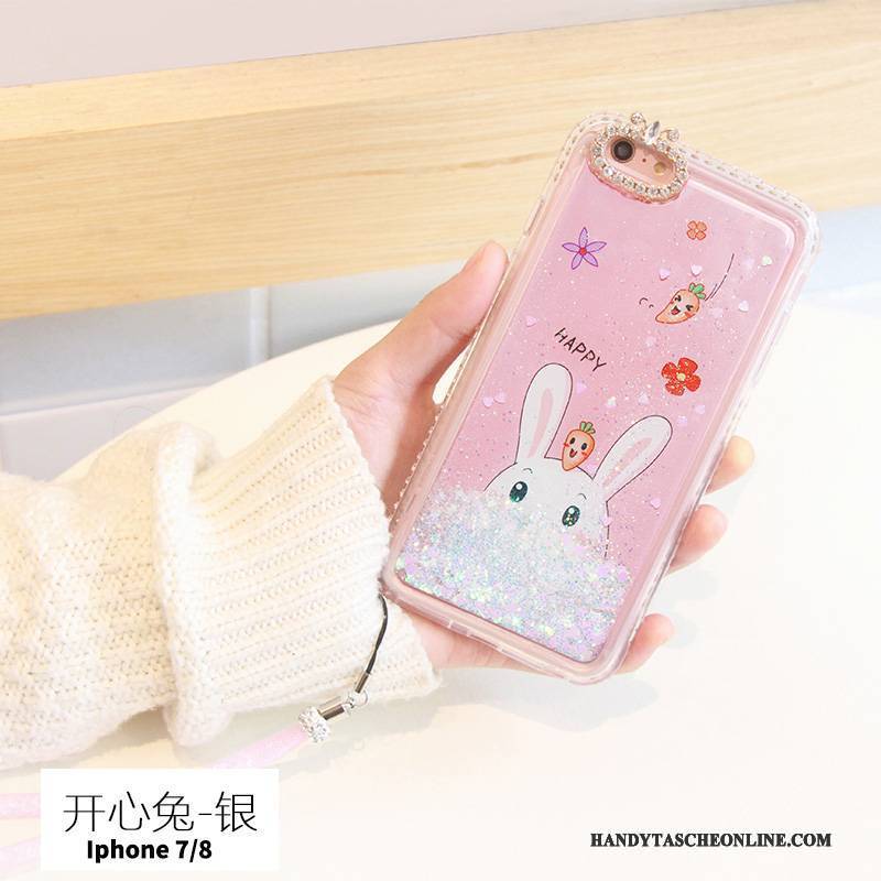 Hülle iPhone 7 Strass Rosa Handyhüllen, Case iPhone 7 Kreativ Lila Trend