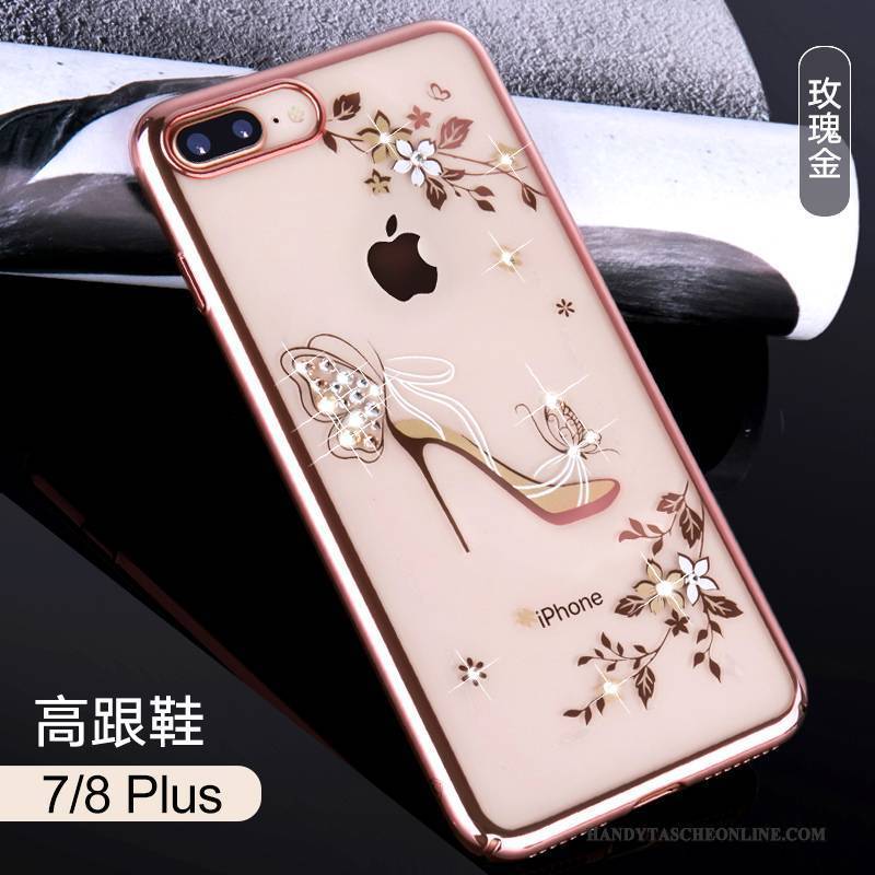 Hülle iPhone 7 Strass Transparent Handyhüllen, Case iPhone 7 Luxus Neu Gold