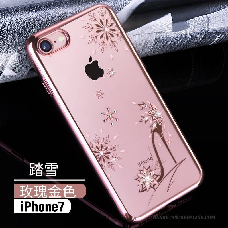 Hülle iPhone 7 Strass Transparent Handyhüllen, Case iPhone 7 Luxus Neu Gold