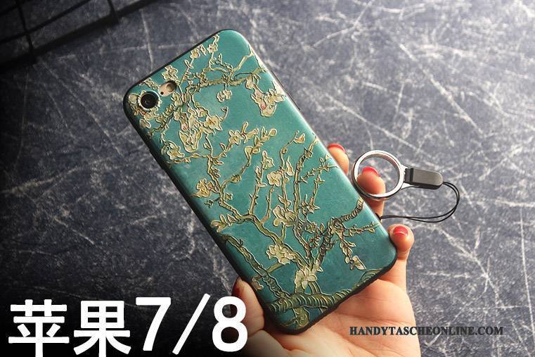 Hülle iPhone 7 Taschen Anti-sturz Handyhüllen, Case iPhone 7 Schutz Hängende Verzierungen Blau